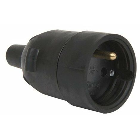 Fiche Electrique Caoutchouc Femelle 16 A - 2 P + T 250 Vip 44 Nf