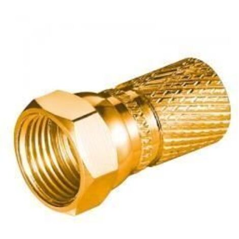 Fiche F - Non spécifié - 20mm - Plaqué or - Connecteur F-plug - Grand écrou