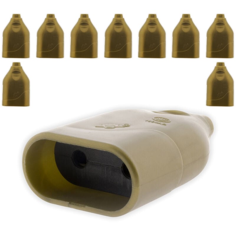 Zenitech - Lot de 10 fiches femelles 2P 6A - Or