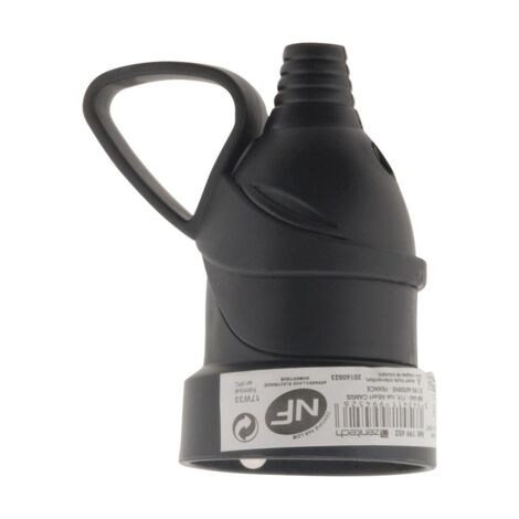 Fiche femelle anneau -16A 2 pôles+ terre - noir
