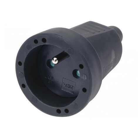 FICHE FEMELLE ETANCHE IP44 NOIRE