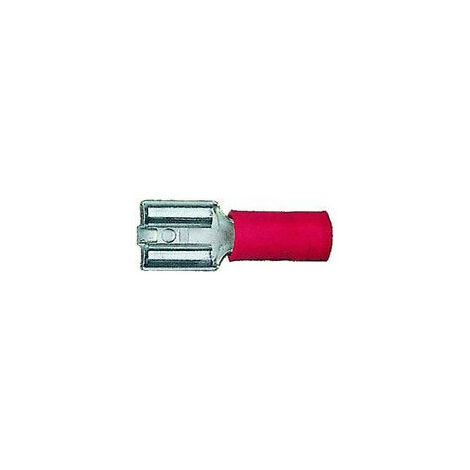 Fiche femelle rouge pour languette plate de 6.3 x 0.8mm, section: 0,5 à 1,5mm² (720E)