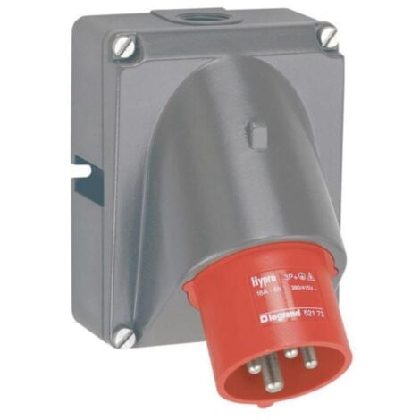 Fiche inclinée Hypra IP44 16A - 380V à 415V - 3P+N+T - plastique - LEGRAND