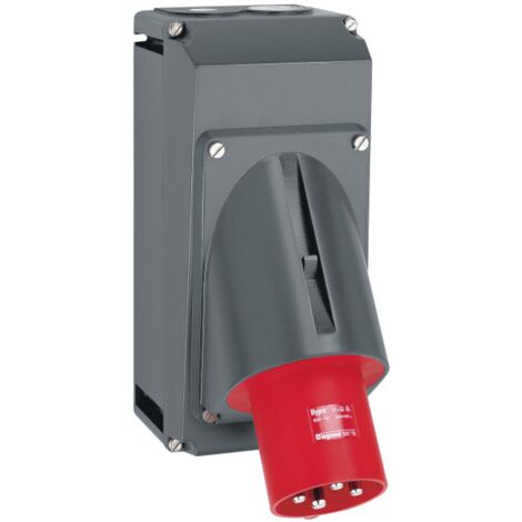 Fiche inclinée Hypra IP44 63A - 380V à 415V - 3P+T - plastique - LEGRAND