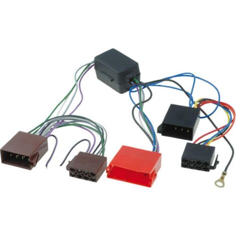 Fiche ISO Autoradio compatible avec Audi Seat Skoda VW avec amplificateur Mini-ISO