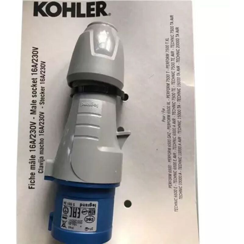 Fiche màle 16A/230V