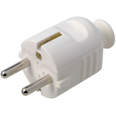 Fiche Mâle 2p+t 10/16a Blanc Blister - Profile