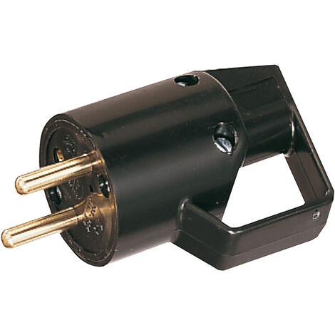 Fiche mâle 2P+T 16A IP40 à anneau - Noir - Lébénoïd
