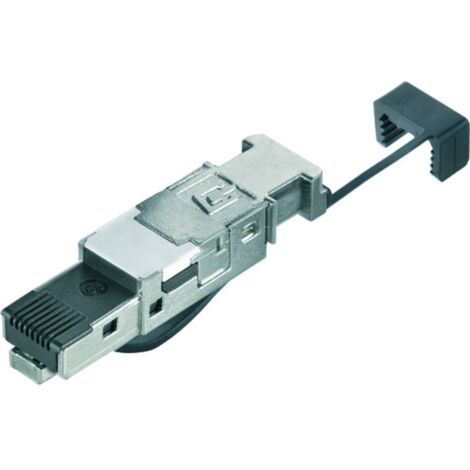 Fiche mâle à installation sur le terrain RJ45 cat. 6a Weidmuller, ports STP ( Prix pour 1 )