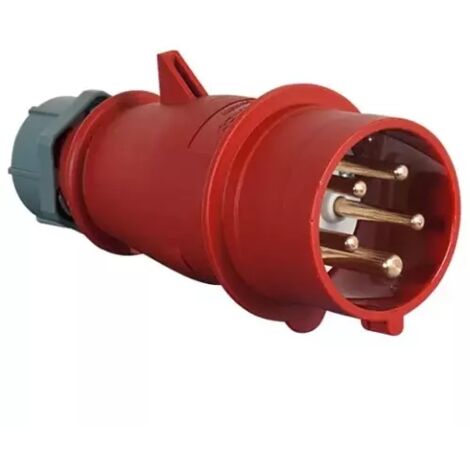 Fiche mâle CEE 3 Phases + Terre + Neutre 400V 63 A