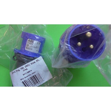 FICHE MALE INDUSTRIEL 16A 2P+T ABB 216EP6 IP44 , SKU3967X