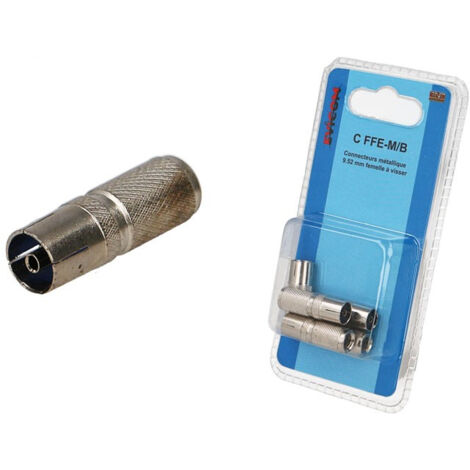 fiche métallique femelle 9.52mm à visser sur câble 7mm, lot de 5