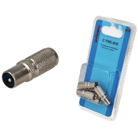 fiche métallique mâle 9.52mm à visser sur câble 7mm, lot de 5