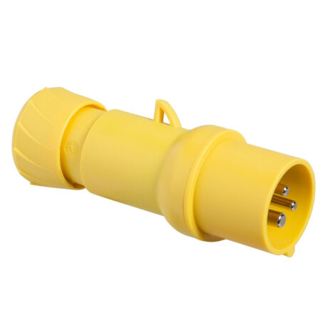 Fiche mobile 16A-2P+T jaune 100-130V CA industrielle droite étanche IP44 PRATIKA