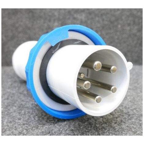 Fiche mobile 3P+N+T 63A 200-250VAC mâle bleu industrielle droite 9H IP67 Pratika SCHNEIDER