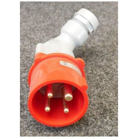 Fiche mobile coudée 3P+T 16A 380-415V mâle rouge étanche IP44 série P17 LEGRAND