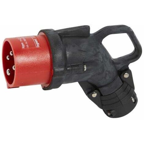 Fiche mobile coudée Hypra IP44 16A - 380V à 415V - 3P+T - caoutchouc - LEGRAND