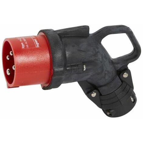 Fiche mobile coudée Hypra IP44 16A - 380V à 415V - 3P+T - caoutchouc - LEGRAND