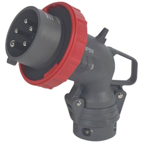 Fiche mobile coudée Hypra IP66/67-55 16A - 380V à 415V - 3P+N+T - plastique - LEGRAND