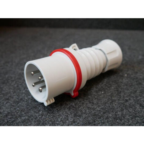 Fiche mobile droite rouge HP 3P+T 32A 380-415V 50-60Hz 6H CR borne à vis IP44 GEWISS