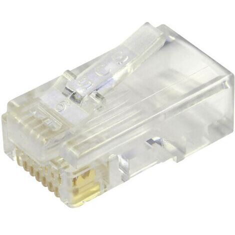 Fiche modulaire mâle non blindée pour câble plat BEL Stewart Connectors 937-SP-3088 RJ45 mâle, droit Pôle: 8P8C transparent 1 pc(s) Q089031