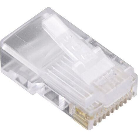 Fiche modulaire mâle pour câble rond BEL Stewart Connectors 1400-1000-06 RJ48 mâle, droit Pôle: 10P10C transparent 1 pc(s) D18870