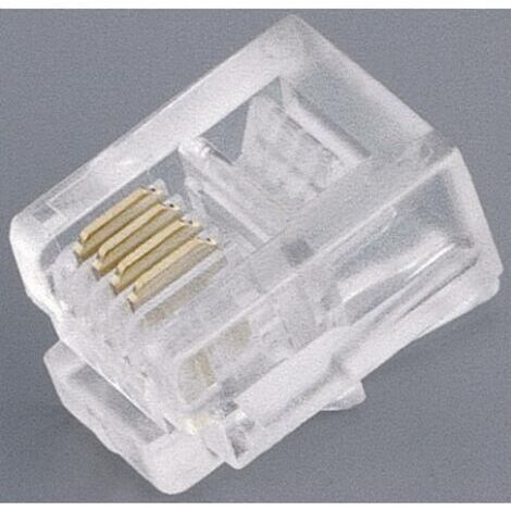 Fiche modulaire mâle TRU COMPONENTS TC-2525002 RJ12 mâle, droit Pôle: 6P6C transparent 100 pc(s)
