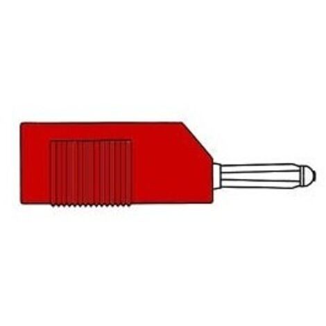 Fiche multicontacts 4mm a trou transversal et reprise arriere - rouge (bsb 20k)