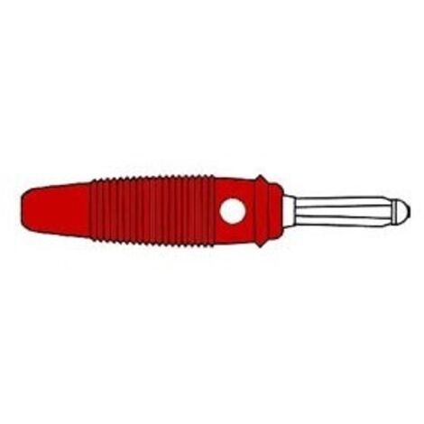 Fiche multicontacts 4mm a trou transversal - rouge (bula 20k)