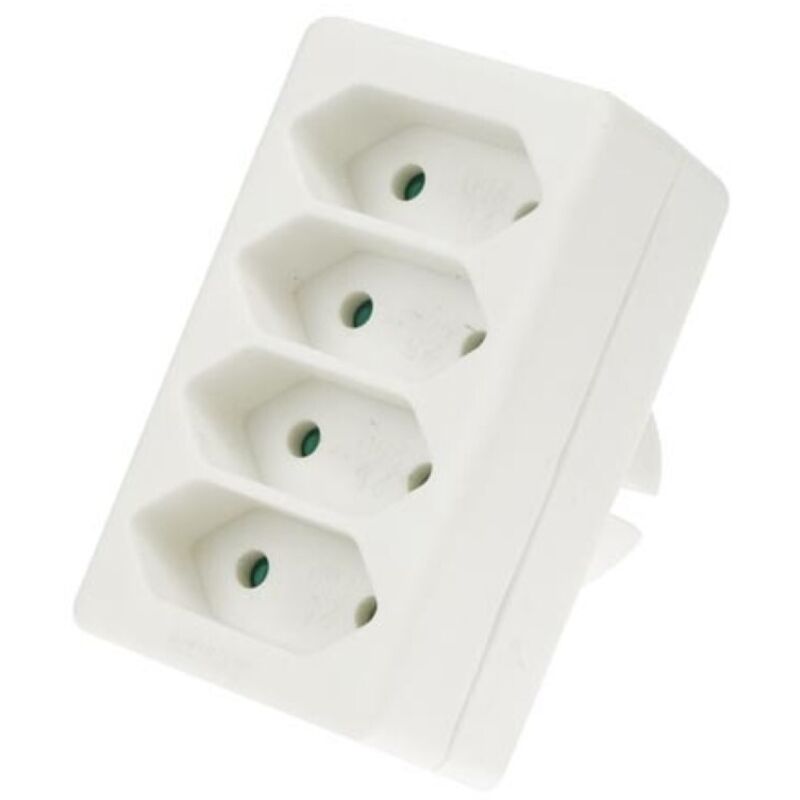 Perel - fiche multiple, 4 prises euro EB14