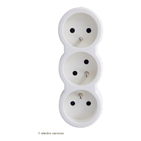 Fiche multiprise 3x2P+T frontales Legrand  Finition: Blanc