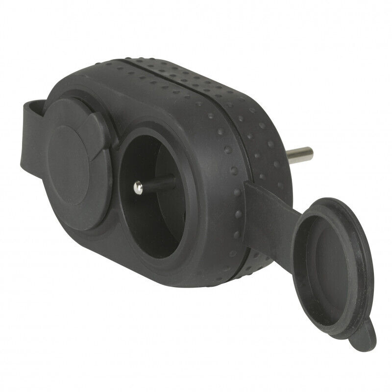 Legrand - Fiche 2x2P+T frontales 16A avec bouchon IP44 caoutchouc - Noir Legrand - Fiche 2x2P+T frontales 16A avec bouchon IP44 caoutchouc - Noir