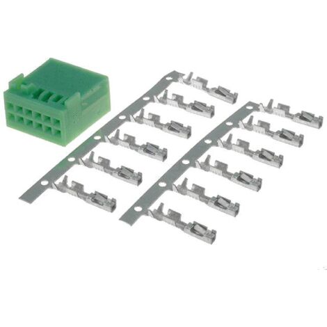 Fiche nue Fakra male 12PIN verte avec broches