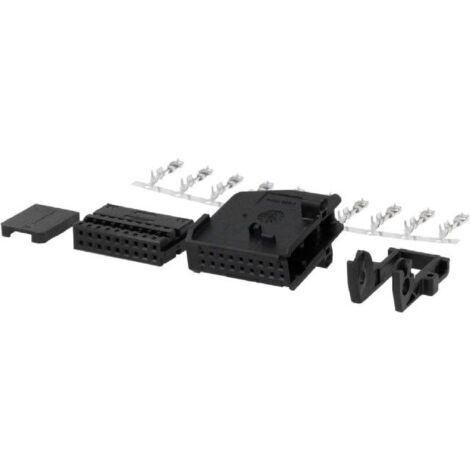 Fiche nue RNS male 18PIN noire avec broches boitier et clips