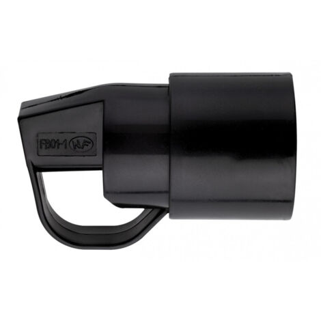 Fiche  plastique 2p+t-10/16 a  femelle noir avec anneau