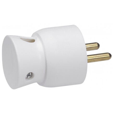 Fiche plastique 2p+t 16 a  male sortie du cable par le dessous