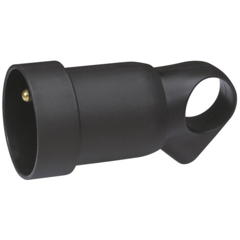 Fiche plastique avec anneau 2p+t 16 a  femelle noir