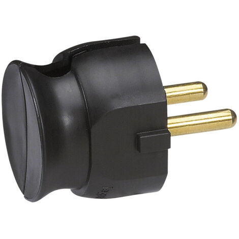 Fiche plastique extra-plate 2p-16 a male noir