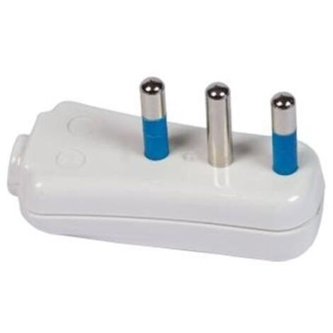 Fiche plate blanc italienne std. 2P+E 16A Fanton 82540-E