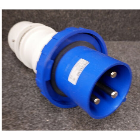 Fiche prise mobile 2P+T 125A mâle bleu 200-250V étanche IP66/67 bornes à cage 6h OPTIMA