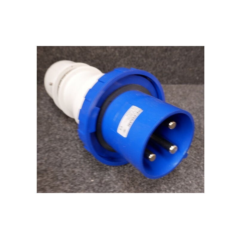Fiche prise mobile 2P+T 125A mâle bleu 200-250V étanche IP66/67 bornes à cage 6h optima