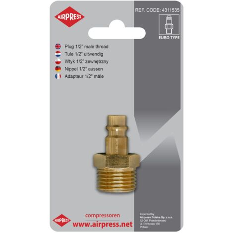 FICHE RACCORD RAPIDE AVEC FILETAGE MÂLE 1/2''