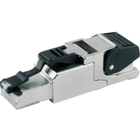 Fiche RJ45 mâle CAT 6A blindé Telegärtner 100023039 RJ45 mâle, droit métal 1 pc(s)