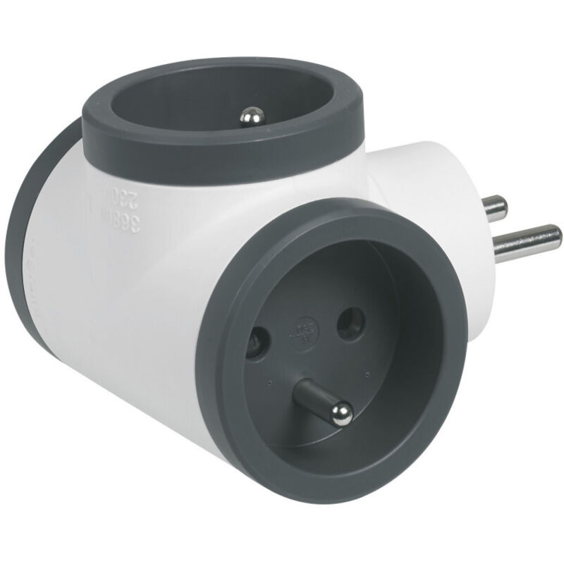 Fiche rotative 3x2P+T latérales 16A 230V 3680W - blanc/gris foncé (049435) Fiche rotative 3x2P+T latérales 16A 230V 3680W - blanc/gris foncé (049435)