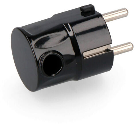 Fiche Schuko t/tl s/lateral 4.8mm 16a noir thermorétractable edm