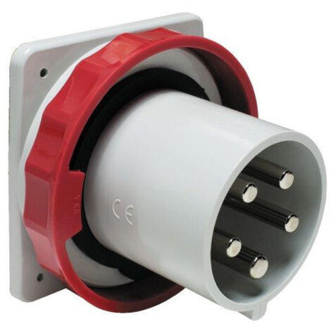Fiche socle 3P+T 125A encastré 380-415V 50-60HZ mâle rouge 6h IP67 Pratika SCHNEIDER