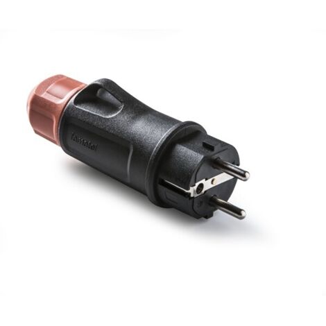FICHE TT 16A-250V NOIR AVEC PRESSE-ÉTOUPE - 1165