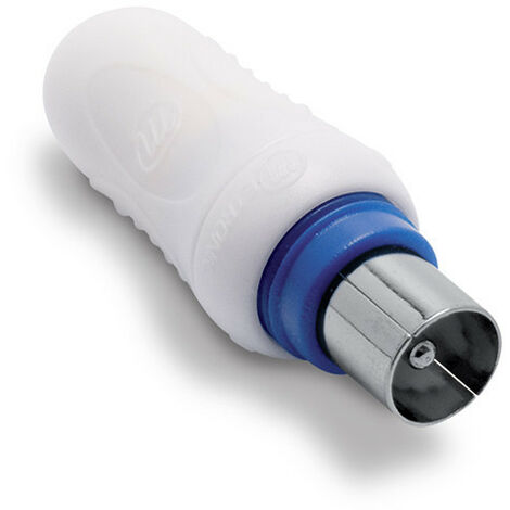 Fiche TV blindée 9,52 mm à visser mâle - blanc
