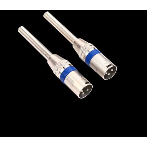 Fiche XLR mâle entièrement métallique, connecteur XLR mâle à trois trous, fiche microphone pour table de mixage, connecteur XLR mâle à ressort long.