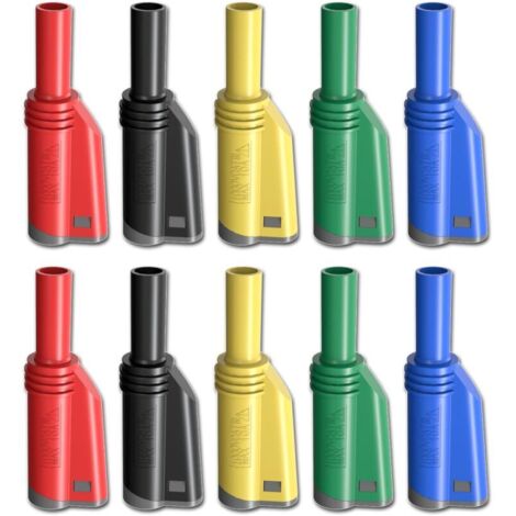 Fiches Bananes 4 mm Empilables Isolées pour Sécurité Fixation à Vis Sans Soudure 5 Couleurs